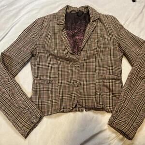 VINTAGE Y2K ROXY PLAID BLAZER size small